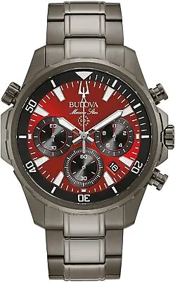 Bulova Men's Watch 98B350 Gray And Red • $1105.44