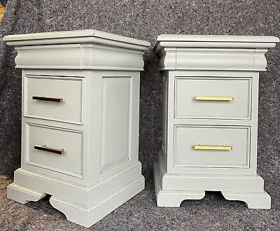 À Pair Of Painted Mahogany 3 Drawer Bedsides • £650