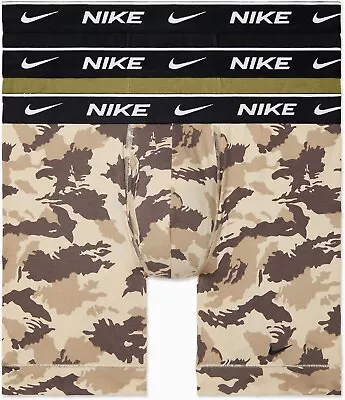 Nike 3-Pack Dri-FIT Essential Cotton Stretch Boxer Briefs Camo Black Green XL • $29.99