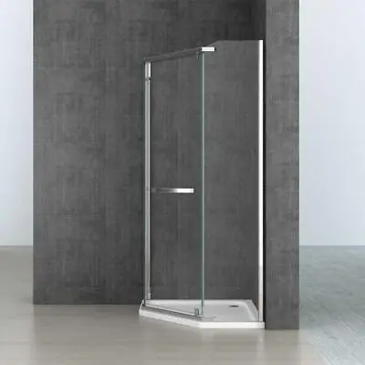 £249.90 • Buy Shower Enclosure Semi Framed Safety Glass Pentagonal Hinged Door Clear 8mm