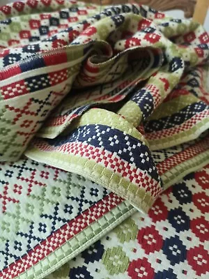 Vintage Nordic Hand Woven Traditional Tabecloth Skillbragd Weaving Mid-century • $79