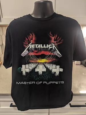  Metallica Master Of Puppets Mens Rock Band T-Shirt Pre Owned Black Tee X-Large • $20