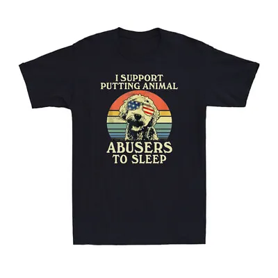 I Support Putting Animal Abusers To Sleep Vintage Doodle Men's T-Shirt • $15.99