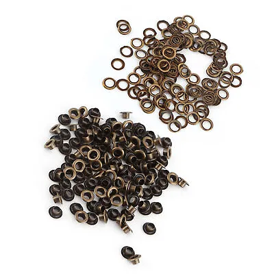 (5mm)100pcs Metal Eyelets Kits Small Grommets With Washers Fastener For Leather • £3.40