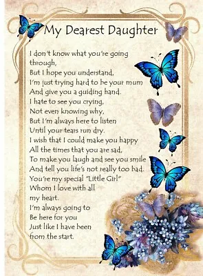 'Daughter I'm Here For You' - A5 Card Daughter Special Love Keepsake • £3.99