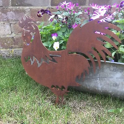 Rusty ROOSTER HEN COCKEREL CHICKEN Sign Home Garden Feature Decoration Ornament • £24.99