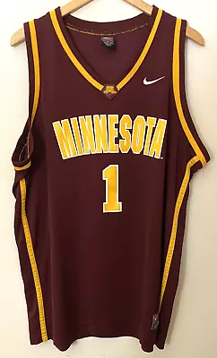 Nike Minnesota Gophers #1  Basketball Shirt Jersey XL EUC Embroidered Nike Logo • $34.99
