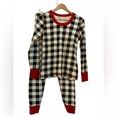 Hanna Andersson Organic Cotton Buffalo Check Unisex Long John Pajama Set - M • $24.48