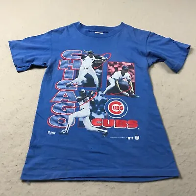 VINTAGE Chicago Cubs Shirt Mens Small Blue Salem Sportswear Single Stitch 90s • $17.49