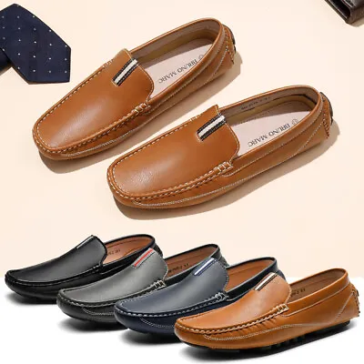Men's Driving Moccasins Penny Loafers Lightweight Comfortable Slip On Shoes • $28.99