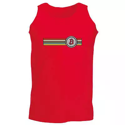 Retro Vintage Line With Bitcoin - Funny Muscle Singlet Vest Unisex Tank Top • $19.95