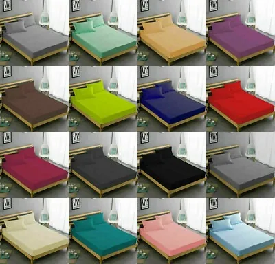 £2.99 • Buy 100% Egyptian Cotton Fitted Sheet 200TC Single 4FT Small Double King Super King