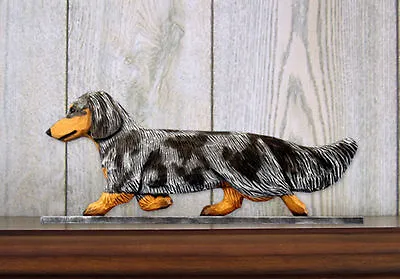 Dachshund Long Hair Sign Plaque Wall Decor Blue Dapple • $52.99