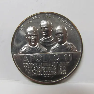Vintage 1969 Apollo 11 Embossed  Space Nasa Astronaut Medallion Token • $5.95