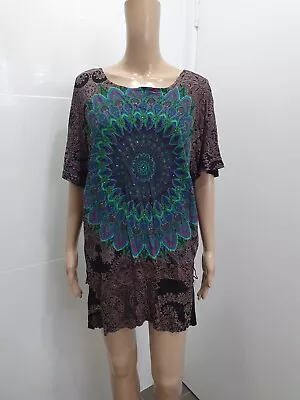 Desigual Tag L (10) Colourful Ethnic Print Dress • $26.95