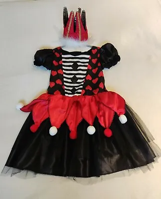 £11.99 • Buy Girls Alice In Wonderland Miss Queen Of Hearts Costume Dress Up Outfit Age 9-10 