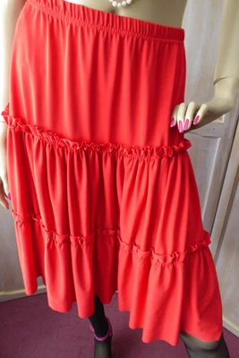 £6 • Buy 2 Tiered Tango Samba Carnival Gypsy Ra Ra Skirt Festival Costume Bright Red S/M 