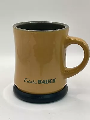 Eddie Bauer Retro Diner-Style Mug Silicone Bottom Ring Mustard Dark Sage Green • $20