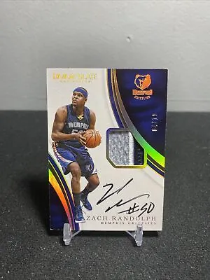 2016-17 Panini Immaculate Zach Randolph Patch Auto 4/10 Game Worn Grizzlies • $120