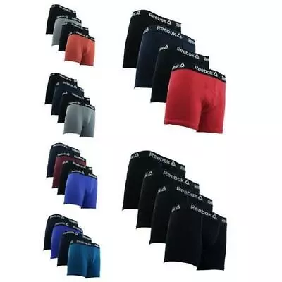 4 Pack REEBOK Men Boxer Briefs BLACK PERFORMANCE MEDIUM LARGE SMALL XLARGE $32 • $20.95