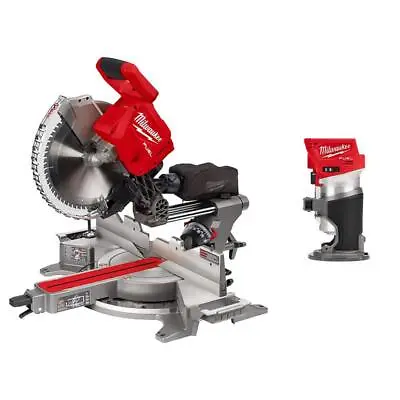 Milwaukee Miter Saw 18V Li-Ion Brushless 2Bevel Sliding Compound+Compact Router • $881.52