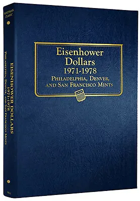 Whitman Classic Coin Album 9131 Eisenhower Dollar $1 1971-1978  Book • $21.37