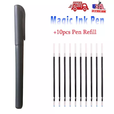 Magic Ink Ball Pen Invisible Disappear Slowly In Minutes Magic W/10x Pen Refill • $7.64
