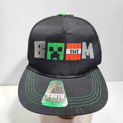 NWT Minecraft Youth Baseball Black  Snapback Cap Hat • $17.99