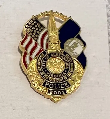 ALEXANDRIA Virginia VA P.D. US PRESIDENTIAL INAUGURATION 2001 Emblem Shield PIN • $14.95