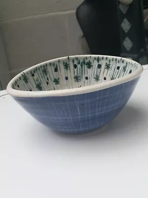 Vintage Rye Pottery Blue Sgraffito Bowl Possibly David Sharp • £31