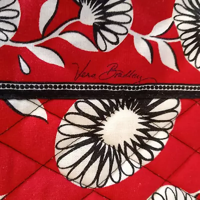 Vera Bradley Red Flower Quilted Bookbag Back Pack Laptop Bag 100% Cotton • $20