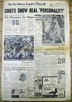 4 1972 Headline Display Newspapers W Early KANSAS CITY CHIEFS NFL Football Team • $45