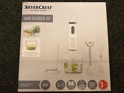 SilverCrest 3-in-1 Hand Blender Set Blends Whisks & Chops 5 Piece Set 600W • £29
