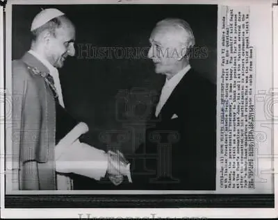 1964 Press Photo Pope Paul VI Shakes Hands With Italian President Antonio Segni • $15.99