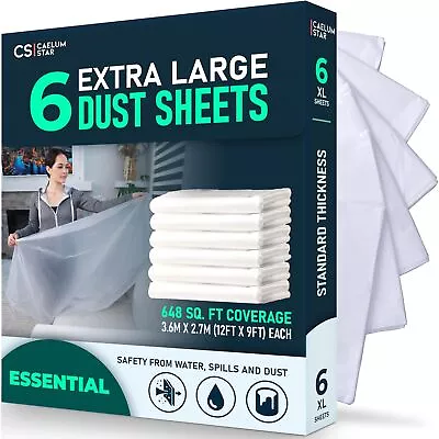 Extra Large Plastic Dust Sheets 3.6x2.7m For Painting & Furniture. Lightweight • £8.11