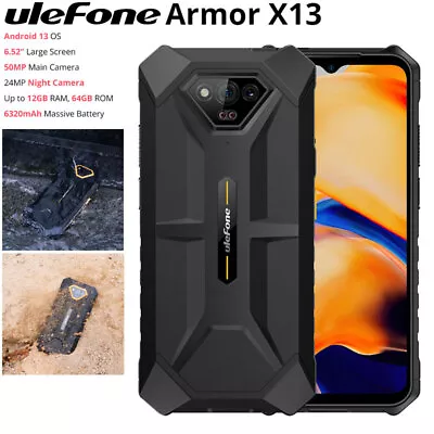 Global Ulefone Armor X13 4G LTE Rugged Phone Waterproof Android Mobile OTG NFC • $295.77