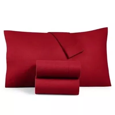 Martha Stewart Holiday Collection Cotton Flannel Twin Sheet Set Red • $30