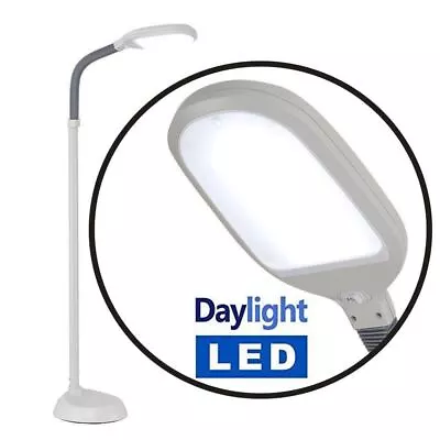 Floor Standing Daylight LED Reading Hobby Work Sew Craft SAD Standard Lamp Light • £28.95