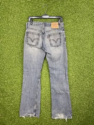 Vintage Levis 527 Jeans Mens Low Rise Boot Cut Light Wash Distressed Size 30X32 • $28.88