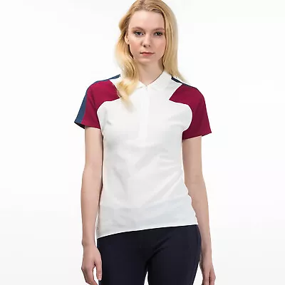£35.99 • Buy Lacoste Polo White Womens TShirt Tee Short Sleeve Designer Zip Top UK18 PF7684
