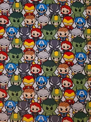 Funko Avengers Marvel Cotton Fabric Scrap 18 ×10  Cartoon Kid Hero Hulk Quilting • $3.50