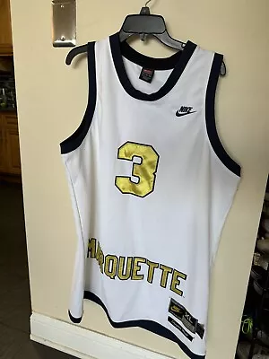 Original Dwayne Wade Marquette Jersey White And Navy • $65.99