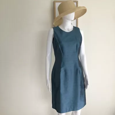 Vintage Mary McFadden Teal Silk Shift Dress / Size 6 US / Immaculate Condition • $42.41