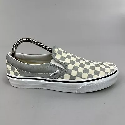 Vans Classic Slip-On Checkerboard Grey Sneakers Low Skate Trainers Shoes UK6 • £35.97