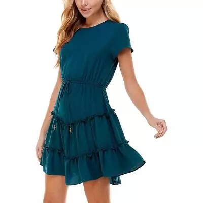 $12.80 • Buy City Studio Womens Ruffled Tiered Mini Fit & Flare Dress Juniors BHFO 8955