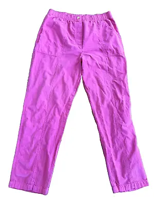 Cabin Creek Women's Pink Pull On Pants Elastic Waist Pockets Barbie Sz Large • $11.49