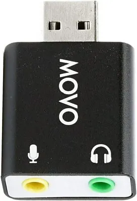 Movo 3.5mm TRS Microphone To External Sound Card USB Audio Adapter For PC & Mac • $12.95