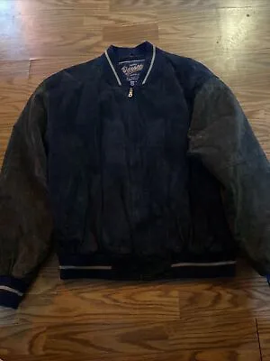 Vintage Princeton Varsity Jacket Size XL Suede Bomber Jacket Letterman 90s • $34.99
