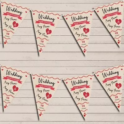 Party Decoration 10th Wedding Anniversary Bunting Garland Party Banner • £6.79