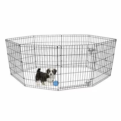 $45 • Buy 24''H Small Dog Play Pen Indoor Outdoor Portable 8 Panels Metal Pet Fence